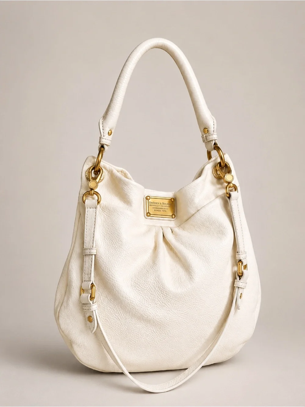 Marc by Marc Jacobs Standard Supply Workwear Hobo White Pebbled Leather Bag